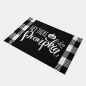 ヘイあそこにカボチャのハロウィーンバッファロープレイド ドアマット (アングル)