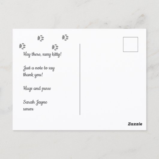 ヘイあそこに黒猫フォーク絵葉書 ポストカード (裏面)