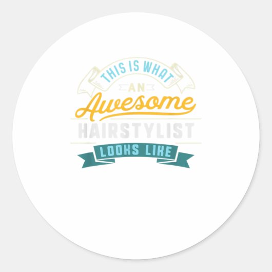 ヘイおもしろいスタイリスト素晴らしシャツ職業Gr ラウンドシール (正面)