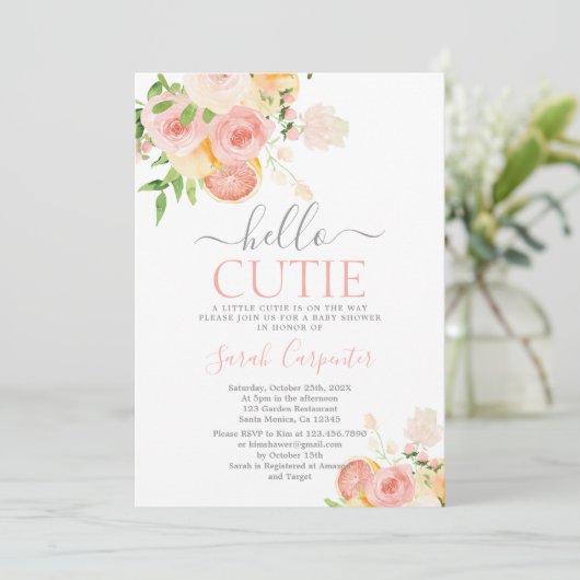 ヘイかわいこちゃんシトラスベビーシャワーガール招待状 招待状 (スタンド正面)