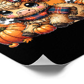 ヘイそこかぼちゃハイランドカウカ秋秋の感謝祭 ポスター (角)