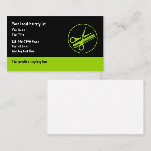 ヘイはっきりしたスモダンスタイリスト美しい名刺 名刺 (正面/裏面)