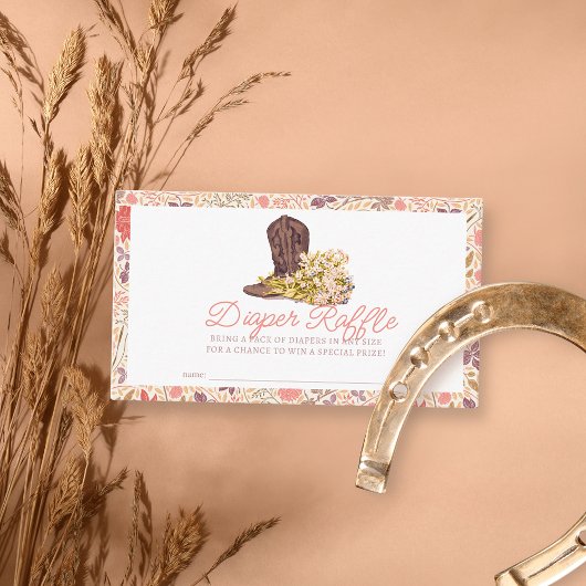 ヘイオールカウボーイブーツ花束おむつラッフルチケット エンクロージャーカード