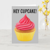 ヘイカップケーキ誕生日カード カード (黄色い花)