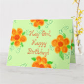 ヘイガール、ハッピーバースデー カード (黄色い花)