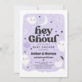 ヘイグウルパープルガール幽霊ベビーシャワー 招待状 (正面)