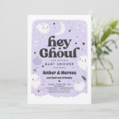 ヘイグウルパープルガール幽霊ベビーシャワー 招待状 (スタンド正面)