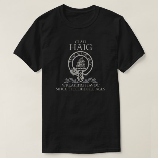 ヘイグクランプトスコットランドネームタータンチェックシスル Tシャツ (デザイン正面)