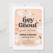 ヘイグールピーチガール幽霊ベビーシャワー 招待状 (正面)