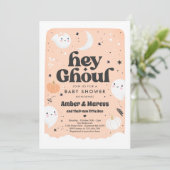 ヘイグールピーチガール幽霊ベビーシャワー 招待状 (スタンド正面)