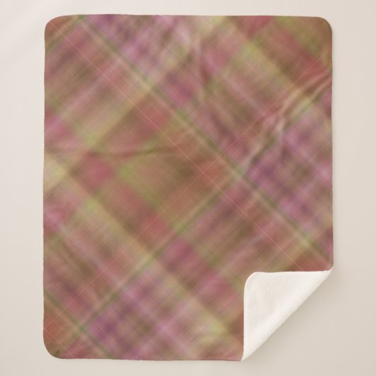 ヘイジーガーデンピンクとグリーンプライド シェルパブランケット (正面)
