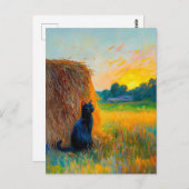 ヘイスタックによる印象派の油彩画 ポストカード (正面/裏面)