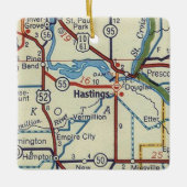 ヘイスティングスMNヴィンテージマップ; セラミックオーナメント (正面)