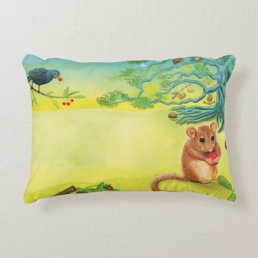 ヘイゼルド食べルマウスの野生のイチゴ アクセントクッション (正面)