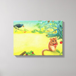 ヘイゼルド食べルマウスの野生のイチゴ キャンバスプリント