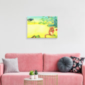 ヘイゼルド食べルマウスの野生のイチゴ キャンバスプリント (インサイチュ (リビング))