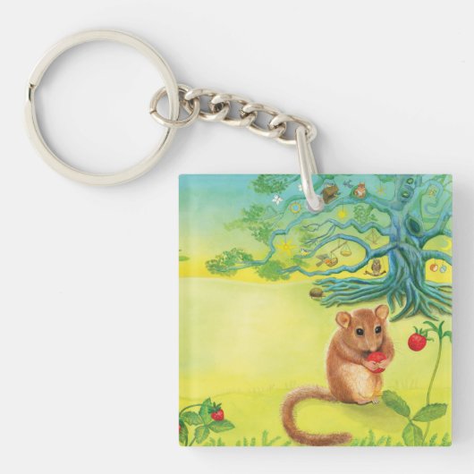 ヘイゼルド食べルマウスの野生のイチゴ キーホルダー (正面)