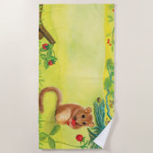 ヘイゼルド食べルマウスの野生のイチゴ ビーチタオル (正面)