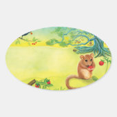ヘイゼルド食べルマウスの野生のイチゴ 楕円形シール (正面)