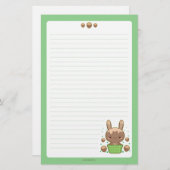 ヘイゼルナッツのトラッフルのバニー 便箋 (正面/裏面)