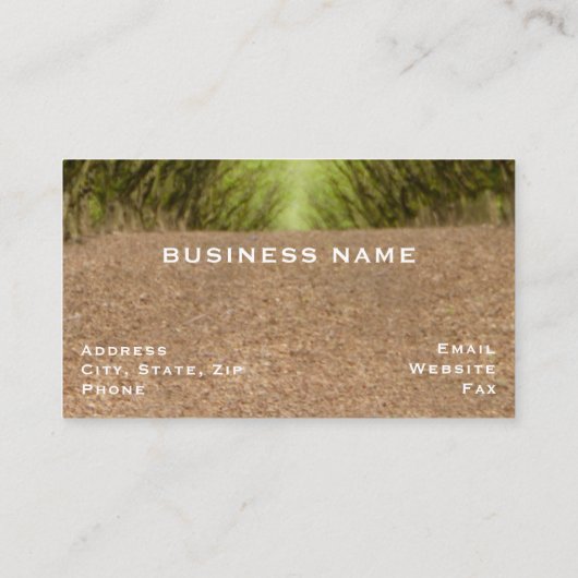 ヘイゼルナッツ木の森林間の道 名刺 (裏面)