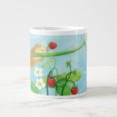 ヘイゼルヤマネ、野生のイチゴ&タンポポ ジャンボコーヒーマグカップ (正面)