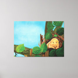 ヘイゼル食べヤマネのヘーゼルナッツ キャンバスプリント