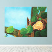 ヘイゼル食べヤマネのヘーゼルナッツ キャンバスプリント (インサイチュ (ウッドフロア))