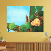 ヘイゼル食べヤマネのヘーゼルナッツ キャンバスプリント (インサイチュ (リビング))