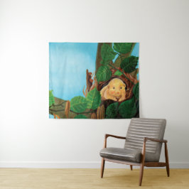 ヘイゼル食べヤマネのヘーゼルナッツ タペストリー