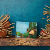 ヘイゼル食べヤマネのヘーゼルナッツ フォトプラーク (側面)