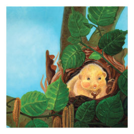 ヘイゼル食べヤマネのヘーゼルナッツ フォトプリント           