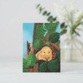 ヘイゼル食べヤマネのヘーゼルナッツ ポストカード (スタンド正面)