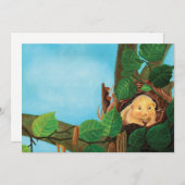 ヘイゼル食べヤマネのヘーゼルナッツ 招待状 (正面/裏面)