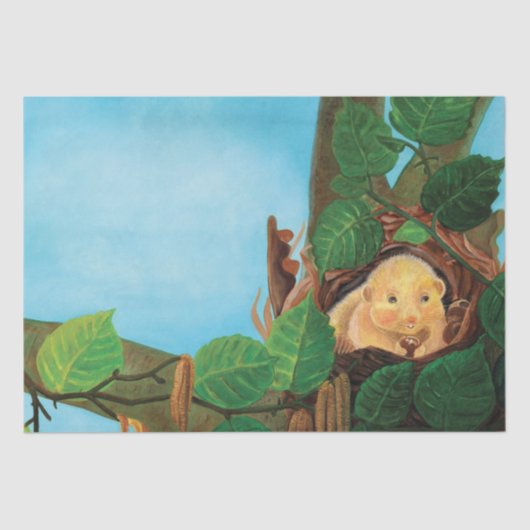 ヘイゼル食べヤマネのヘーゼルナッツ 薄葉紙 (正面)