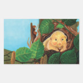 ヘイゼル食べヤマネのヘーゼルナッツ 長方形シール (正面)