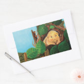 ヘイゼル食べヤマネのヘーゼルナッツ 長方形シール (封筒)