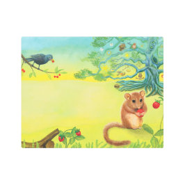 ヘイゼル ドーマウスがワイルドストロベリーを食べる,  メタルプリント