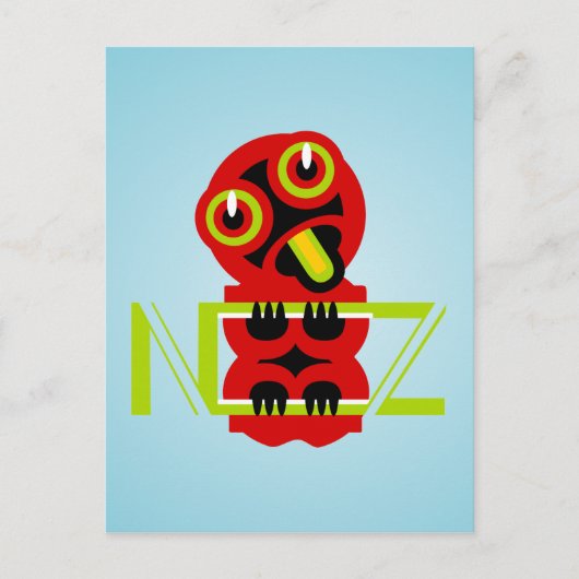 ヘイティキマオリデザインNZ文字アート ポストカード (正面)