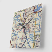 ヘイデンアリゾナヴィンテージの地図 スクエア壁時計 (傾斜)