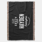 ヘイデンパーソナライズされたネーム誕生日ギフト スローブランケット (正面縦)