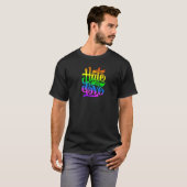 ヘイトを愛に変える レインボーカラー デザイン Tシャツ (正面フル)