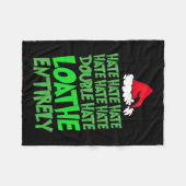 ヘイトディートダブルヘイトローザ完全なおもしろいクリスマ フリースブランケット (正面(横))