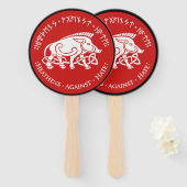 ヘイトファンに対するヘアテネラウンドロゴ ハンドファン (正面&裏面)