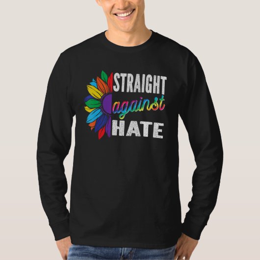 ヘイトプライド月Lgbtqサポートに対するストレート Tシャツ (正面)