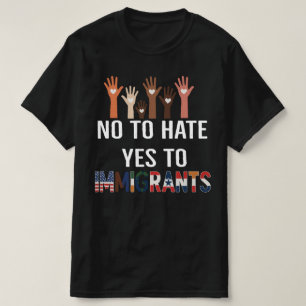 ヘイト撲滅、移民歓迎 移民受け入れ賛成 リメイクTシャツ Tシャツ
