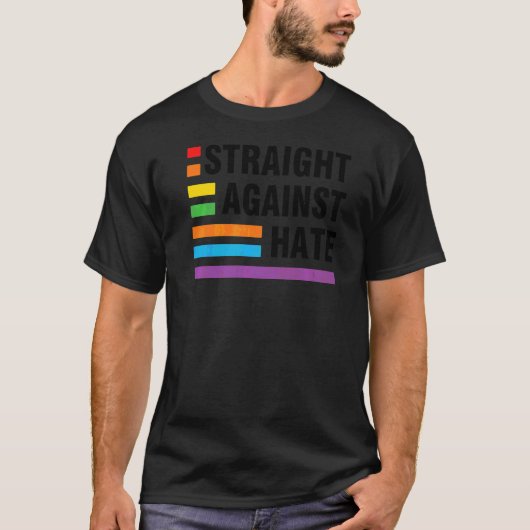 ヘイトLgbtに対するストレートプライド Tシャツ (正面)