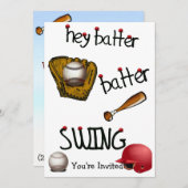 ヘイバッターバッター誕生日ユニバーサルパーティー 招待状 (正面/裏面)