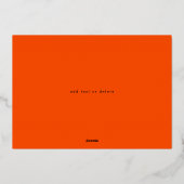 ヘイブオレンジハロウィーン金ゴールドレタリングベビー写真 箔シーズンカード (裏面)