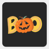 ヘイブカワイカボチャタイポグラフィスケッチアート スクエアシール (正面)